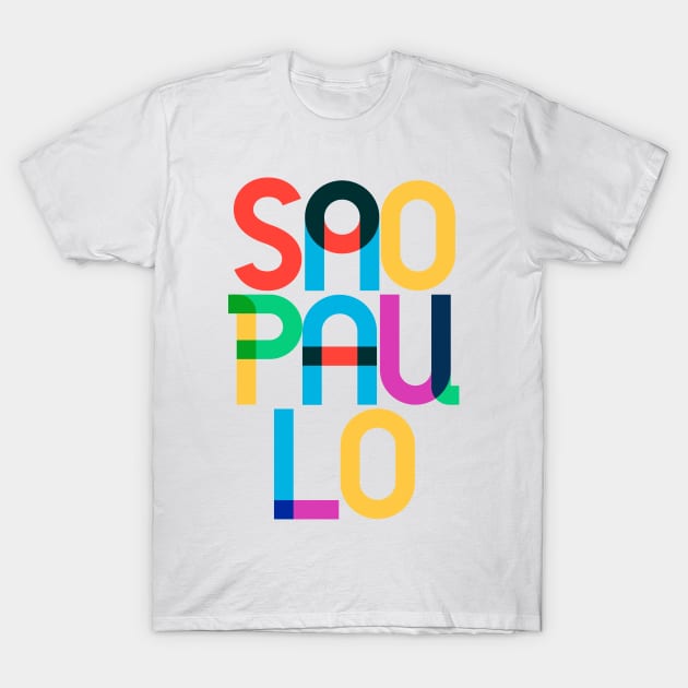 São Paulo Brazil Pop Art Letters T-Shirt by Hashtagified